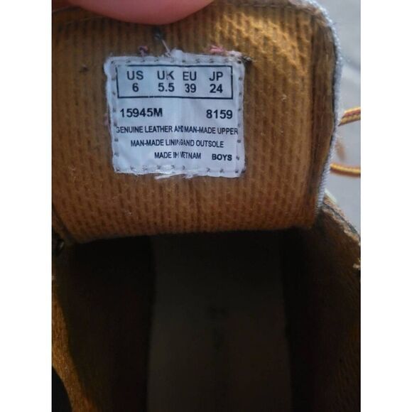 Timberland Youth Field Boot Leather Tan Brown Size 6‎ - Picture 7 of 7